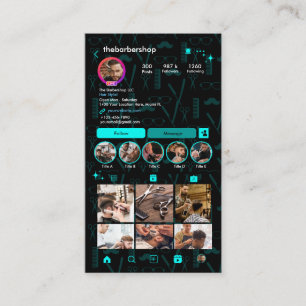 Instagram Hair Stylist Barber Shop Verbinden Sie m Visitenkarte