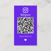 Instagram Hair Stylist Violet QR Code Social Media Visitenkarte (Rückseite)