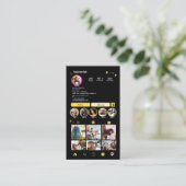 Instagram Hair Stylist Yellow QR Code Social Media Visitenkarte (Stehend Vorderseite)