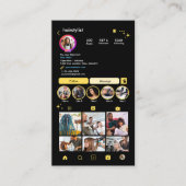 Instagram Hair Stylist Yellow QR Code Social Media Visitenkarte (Vorderseite)