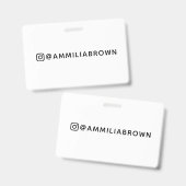Instagram-Handle | Design für soziale Medien Ausweis (Vorder- & Rückseite)