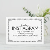 "Instagram Hashtag" Art Deco Style Wedding Sign (Stehend Vorderseite)