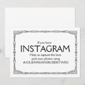 "Instagram Hashtag" Art Deco Style Wedding Sign (Vorne/Hinten)