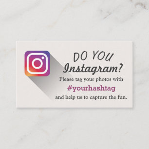 Instagram-Hashtag-Beilage für Hochzeiten von Fotos Begleitkarte