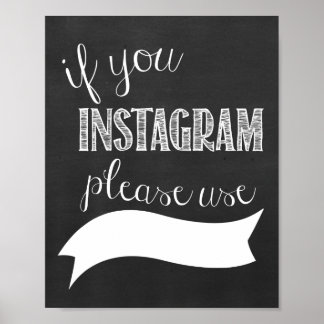 Instagram Hashtag Hochzeitskhalkboard Poster
