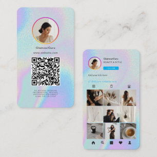 Instagram Holographic QR Code 10 Foto Grid Visitenkarte