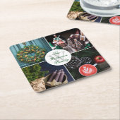 Instagram Hygge Weihnachten Saison Foto Collage Rechteckiger Pappuntersetzer (angewinkelt)