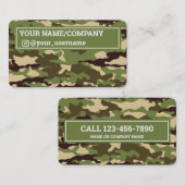 Instagram Icon Trendy Camouflage Business Card Visitenkarte (Vorne/Hinten)