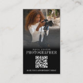 Instagram Influencer QR Code Black Visitenkarte (Vorderseite)