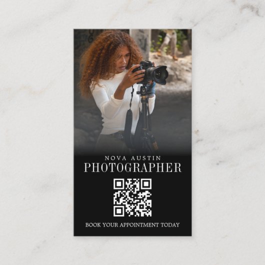 Instagram Influencer QR Code Black Visitenkarte (Vorderseite)