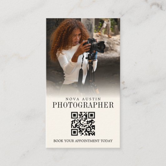 Instagram Influencer QR Code Trendy Visitenkarte (Vorderseite)