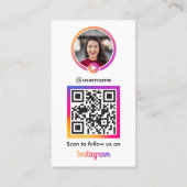 Instagram Influenzaver Vlogger Foto mit QR Code Visitenkarte (Rückseite)