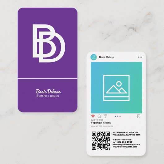 Instagram Inspiriert Moderne Visitenkarte (Vorne/Hinten)