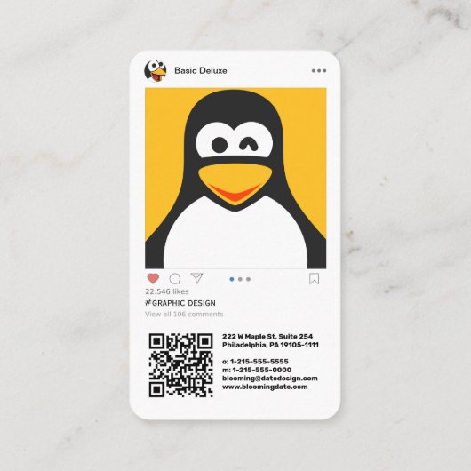 Instagram Inspiriert Moderne Visitenkarte (Rückseite)