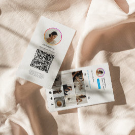 Instagram Ligh Theme QR Code 10 Foto Grid Visitenkarte