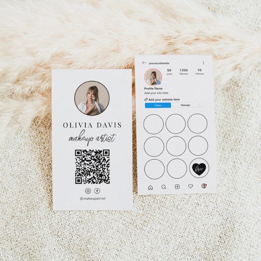 Instagram Light Theme QR-Code Treue-Stempelkarte Visitenkarte