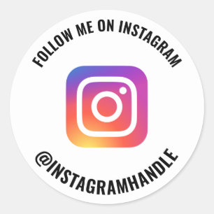 Instagram Logo folgen mir Social Media Marketing Runder Aufkleber