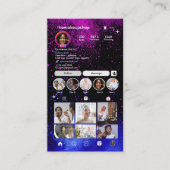 Instagram Makeup Artist Pink & Blue QR Code Visitenkarte (Vorderseite)