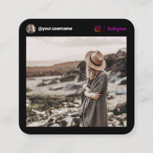 Instagram Moderne Foto Social Media minimal schwar Telefonnummerkarte