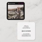 Instagram Moderne Foto Social Media minimal schwar Telefonnummerkarte (Vorne/Hinten)