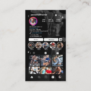 Instagram Moderner & Trendiger Fitness Personal Tr Visitenkarte