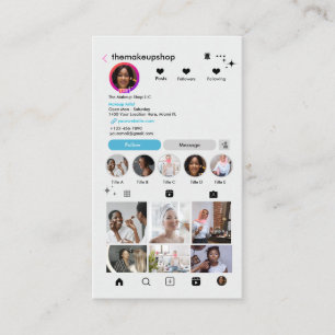 Instagram Modernes Blaues QR-Code Social Media Visitenkarte