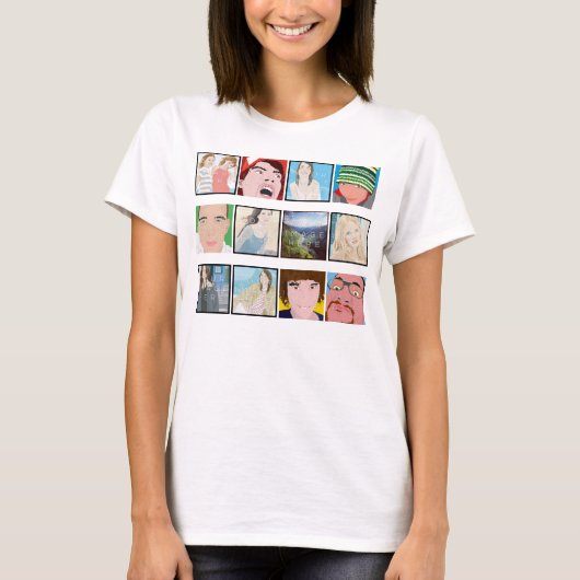 Instagram Mosaik-Foto-personalisiertes Damen-Kleid T-Shirt (Vorderseite)
