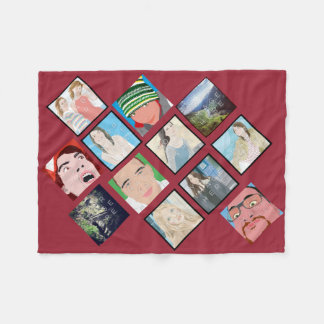 Instagram Mosaik-Foto-rote kundenspezifische Fleecedecke