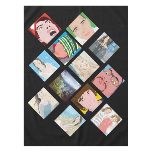Instagram Mosaik-Foto-Schwarz-Baumwolltischdecke Tischdecke (Vorderseite)