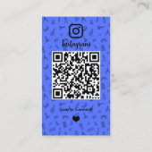 Instagram Nail Salon Blue | QR-Code für soziale Me Visitenkarte (Rückseite)