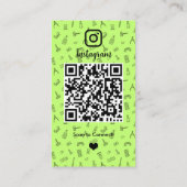 Instagram Nail Salon Lime Green | Social Media QR Visitenkarte (Rückseite)
