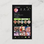 Instagram Nail Salon Lime Green | Social Media QR Visitenkarte (Vorderseite)