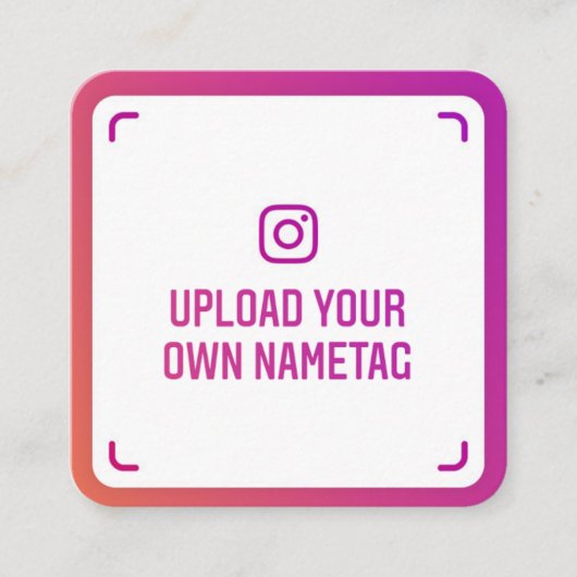 Instagram nametag Foto Moderne Social Media Trend Telefonnummerkarte (Vorderseite)