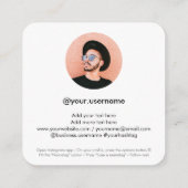 Instagram nametag Foto Moderne Social Media Trend Telefonnummerkarte (Rückseite)