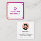 Instagram nametag Foto Moderne Social Media Trend Telefonnummerkarte (Vorne/Hinten)