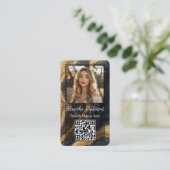 Instagram Photo Collage Social Media Black Gold Visitenkarte (Stehend Vorderseite)