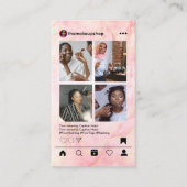Instagram POST Makeup Artist Pink Marble QR Code Visitenkarte (Vorderseite)