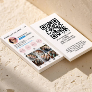 Instagram-Profil 6-Foto-Raster Folge mir QRCODE  Visitenkarte