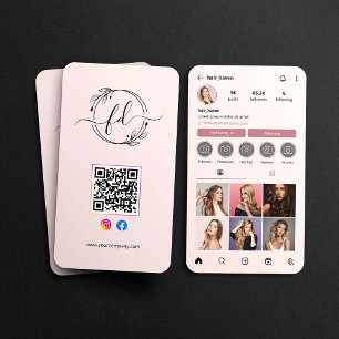 Instagram-Profil Friseursalon Foto-Raster QR-Code Visitenkarte