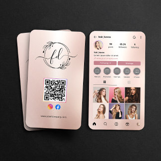 Instagram Profil Haarsalon Foto QR-Code Visitenkarte