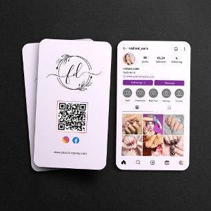 Instagram-Profil Nageldesignerin Foto-Raster QR-Co Visitenkarte