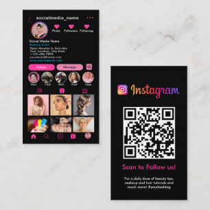 Instagram Profile Foto Grid folgen QR-Code Visitenkarte