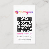 Instagram Profile Foto Grid folgen QR-Code Visitenkarte (Rückseite)