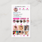 Instagram Profile Foto Grid folgen QR-Code Visitenkarte (Vorderseite)