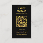 Instagram-Profilfoto-QR-Code Schwarz und Gold Visitenkarte (Rückseite)