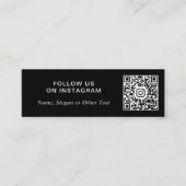 Instagram QR Code Black Promotion Mini Visitenkarte (Vorderseite)