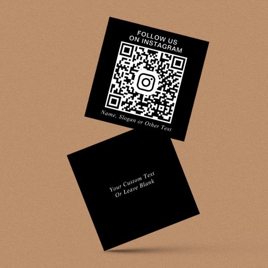 Instagram QR Code Black Promotion Quadratische Visitenkarte