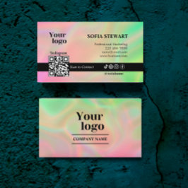 Instagram Qr Code Holografischer Ästhetiker Sozial Visitenkarte