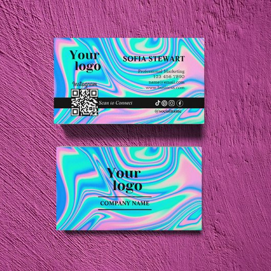 Instagram Qr Code Holographic Social Media Folgen Visitenkarte