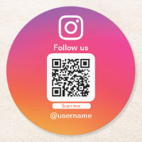 Instagram qr code paper coasters